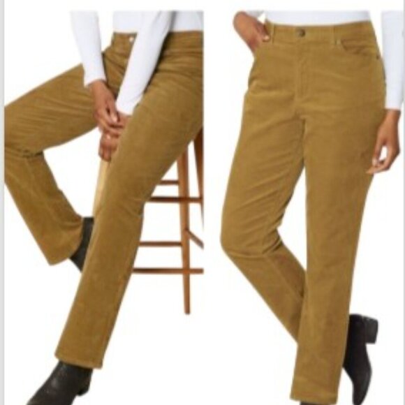 Coldwater Creek Women's 14 Tan Pinwale Corduroy Straight Leg Pants - Picture 16 of 16